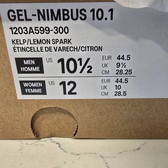 ASICS GEL-NIMBUS 10.1 1203A599 300 Kelp Lemon Spark Sports Style Shoes MENS 10.5 - Picture 9 of 15